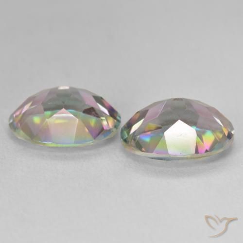 Gemas de Cuarzo Místico Multicolor natural de 6.02 ct, Ovalada, VVS-VS