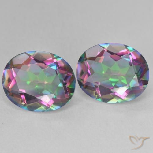 Gemas de Cuarzo Místico Multicolor natural de 6.63 ct, Ovalada, VVS-VS