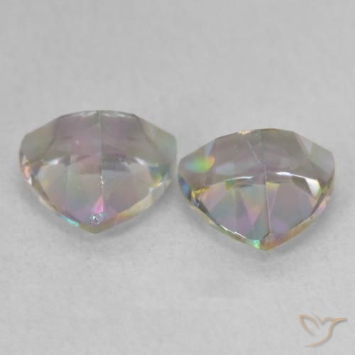 Gemas de Cuarzo Místico Multicolor natural de 1.47 ct, Trillón, VVS-VS