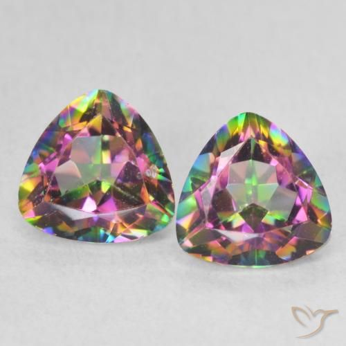 1.52ctw Natural Multicolor Cuarzo Místico, Trillón, VVS-VS