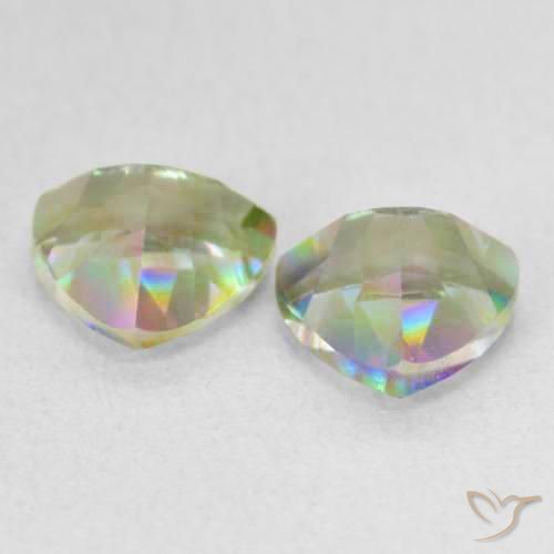 Gemas de Cuarzo Místico Multicolor natural de 1.52 ct, Trillón, VVS-VS