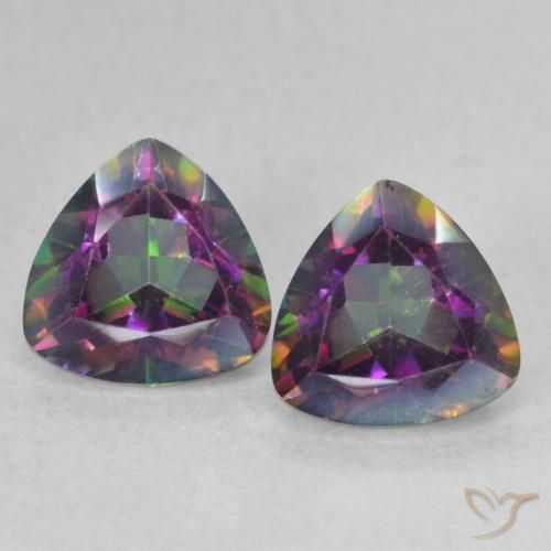 1.51ctw Natural Multicolor Cuarzo Místico, Trillón, VVS-VS