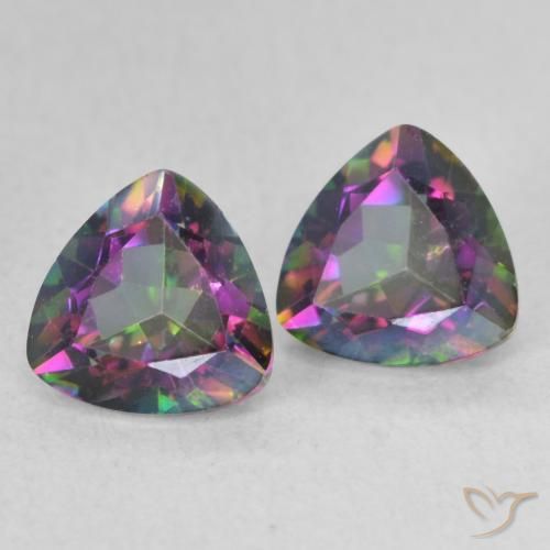 Gemas de Cuarzo Místico Multicolor natural de 1.51 ct, Trillón, VVS-VS