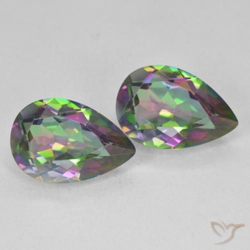Gemas de Cuarzo Místico Multicolor natural de 5.87 ct, En forma de pera, VVS-VS