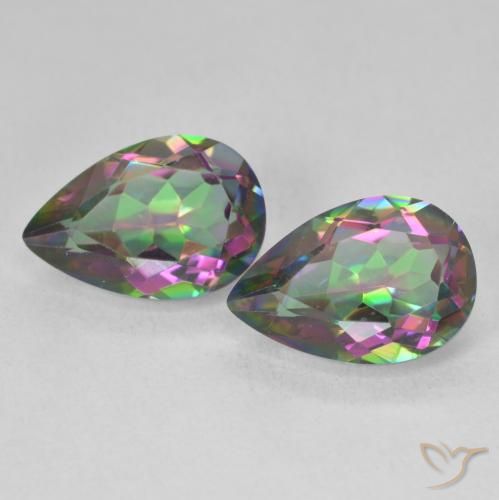 5.93ctw Natural Multicolor Cuarzo Místico, En forma de pera, VVS-VS