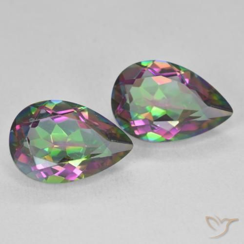 Gemas de Cuarzo Místico Multicolor natural de 5.93 ct, En forma de pera, VVS-VS