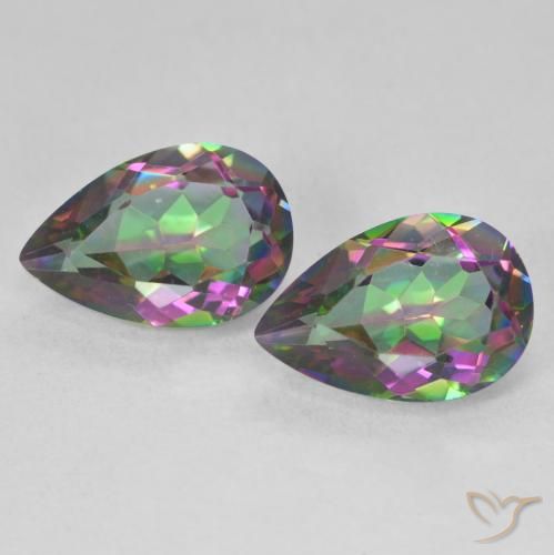 5.95ctw Natural Multicolor Cuarzo Místico, En forma de pera, VVS
