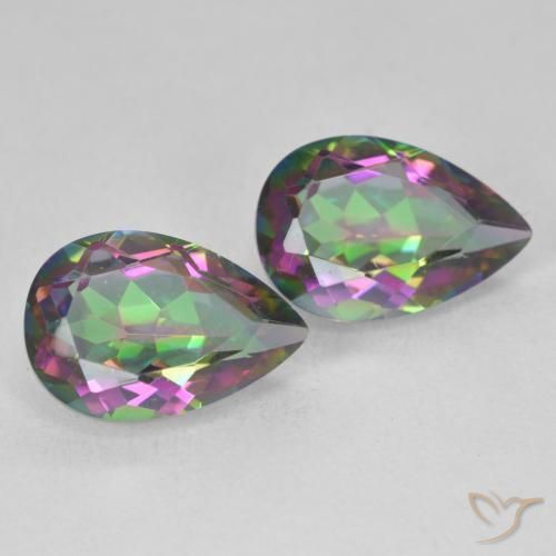Gemas de Cuarzo Místico Multicolor natural de 5.95 ct, En forma de pera, VVS