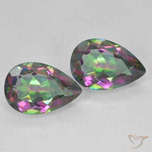 Gemas de Cuarzo Místico Multicolor natural de 6.09 ct, En forma de pera, VVS