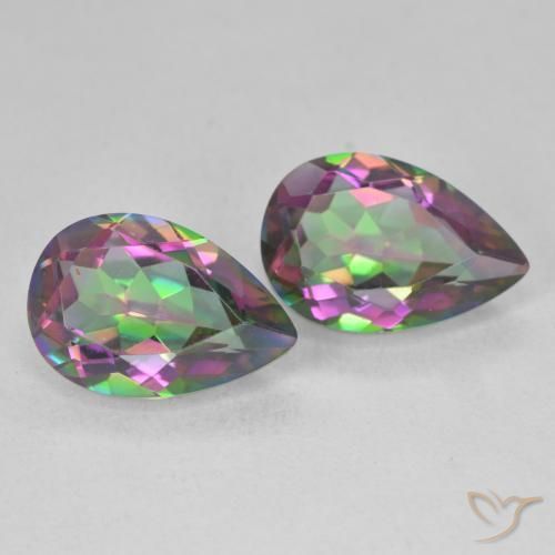 Gemas de Cuarzo Místico Multicolor natural de 5.95 ct, En forma de pera, VVS