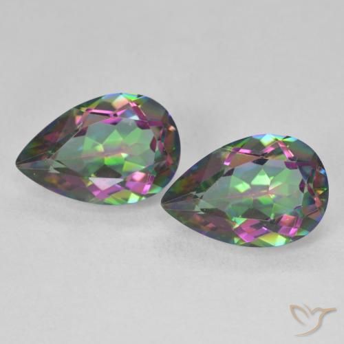 5.82ctw Natural Multicolor Cuarzo Místico, En forma de pera, VVS