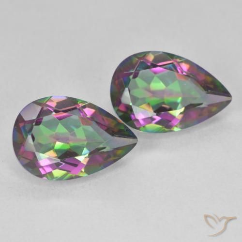 Gemas de Cuarzo Místico Multicolor natural de 5.82 ct, En forma de pera, VVS