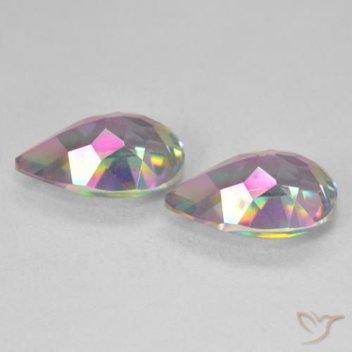 Gemas de Cuarzo Místico Multicolor natural de 5.82 ct, En forma de pera, VVS