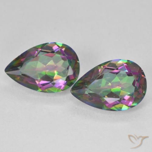 5.79ctw Natural Multicolor Cuarzo Místico, En forma de pera, VVS-VS