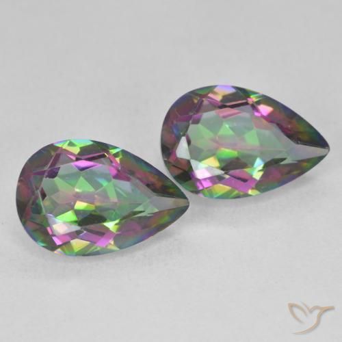 Gemas de Cuarzo Místico Multicolor natural de 5.79 ct, En forma de pera, VVS-VS