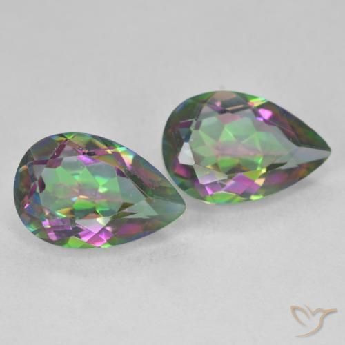 Gemas de Cuarzo Místico Multicolor natural de 6.02 ct, En forma de pera, VVS-VS