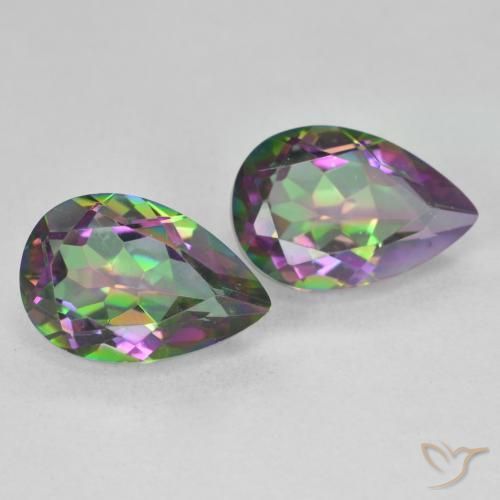Gemas de Cuarzo Místico Multicolor natural de 6.03 ct, En forma de pera, VVS-VS