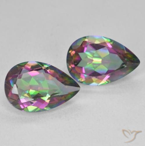 Gemas de Cuarzo Místico Multicolor natural de 5.73 ct, En forma de pera, VVS-VS