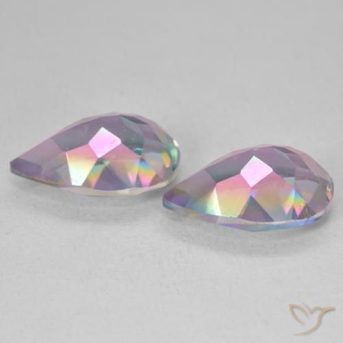 Gemas de Cuarzo Místico Multicolor natural de 5.73 ct, En forma de pera, VVS-VS