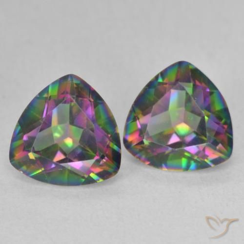 Gemas de Cuarzo Místico Multicolor natural de 2.24 ct, Trillón, VVS