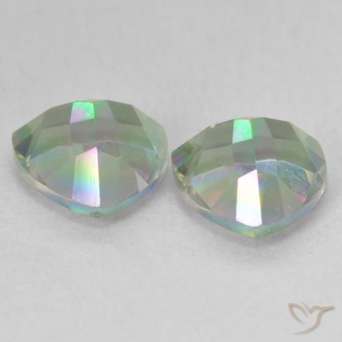 Gemas de Cuarzo Místico Multicolor natural de 2.24 ct, Trillón, VVS