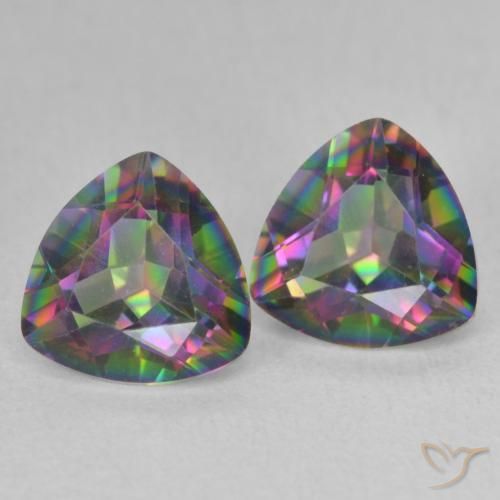 Gemas de Cuarzo Místico Multicolor natural de 2.26 ct, Trillón, VVS