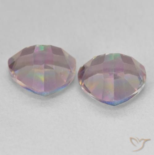 Gemas de Cuarzo Místico Multicolor natural de 2.21 ct, Trillón, VVS