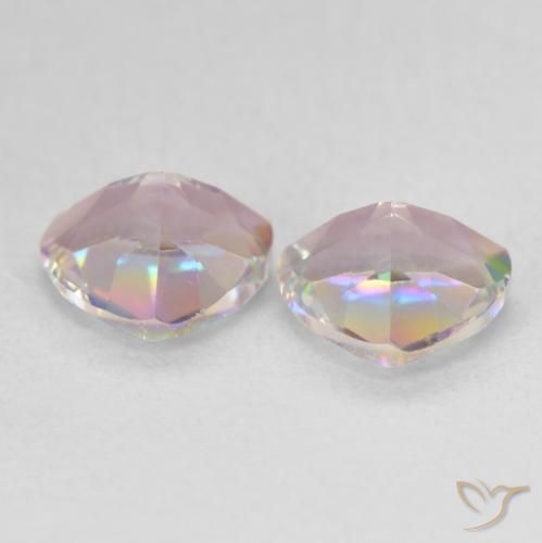 Gemas de Cuarzo Místico Multicolor natural de 1.35 ct, Trillón, VVS