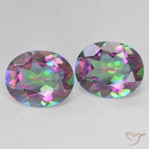 Gemas de Cuarzo Místico Multicolor natural de 6.87 ct, Ovalada, VVS