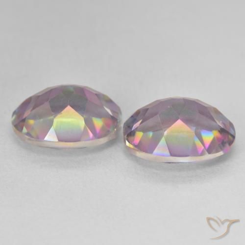Gemas de Cuarzo Místico Multicolor natural de 6.87 ct, Ovalada, VVS
