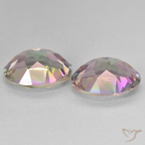 Gemas de Cuarzo Místico Multicolor natural de 6.41 ct, Ovalada, VVS