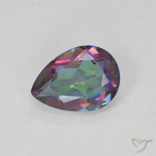0.65ct Natural Multicolor Cuarzo Místico, En forma de pera, VVS-VS