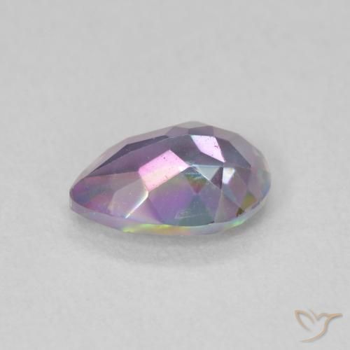 Cuarzo Místico Multicolor natural de 0.65 ct, En forma de pera, VVS-VS