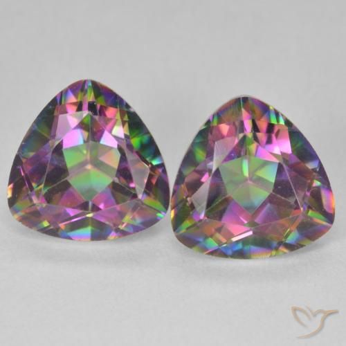 5.02ctw Natural Multicolor Cuarzo Místico, Trillón, VVS-VS