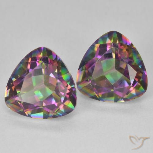 Gemas de Cuarzo Místico Multicolor natural de 5.02 ct, Trillón, VVS-VS