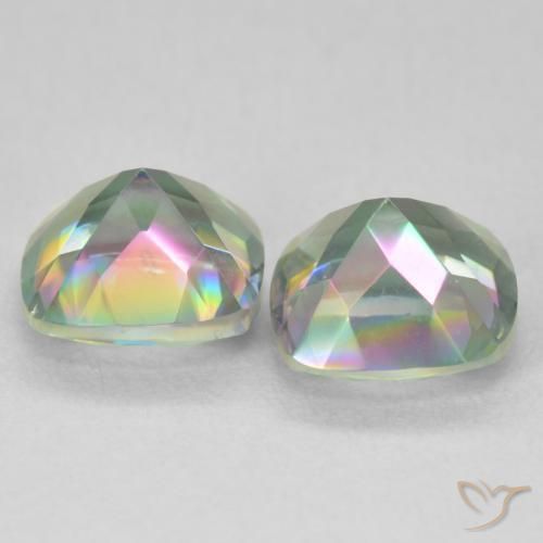 Gemas de Cuarzo Místico Multicolor natural de 2.80 ct, Forma Cojín, VVS