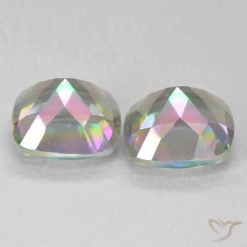Gemas de Cuarzo Místico Multicolor natural de 2.81 ct, Corte Cojín, VVS