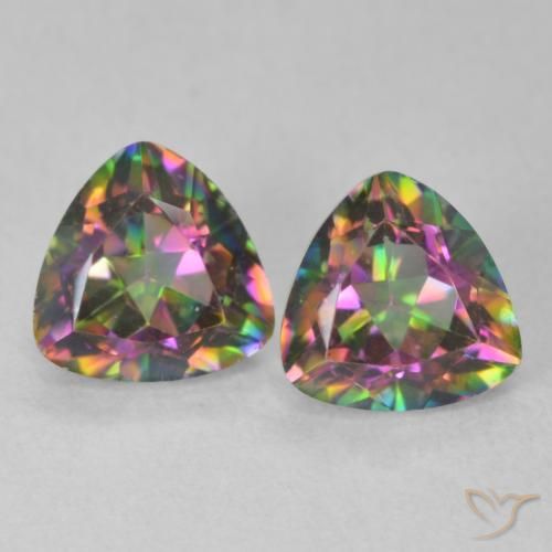 1.44ctw Natural Multicolor Cuarzo Místico, Trillón, VVS