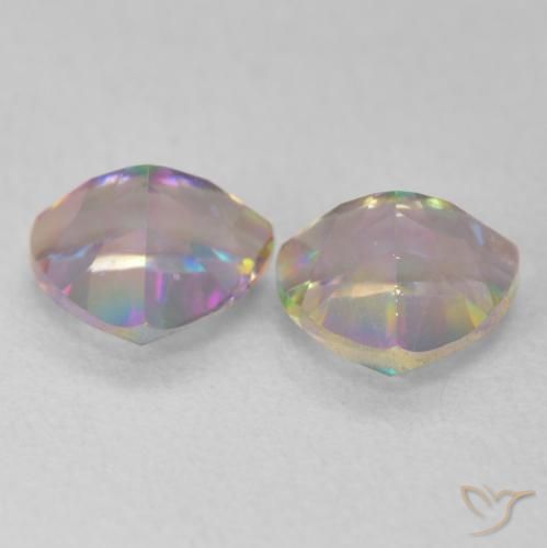 Gemas de Cuarzo Místico Multicolor natural de 1.44 ct, Trillón, VVS