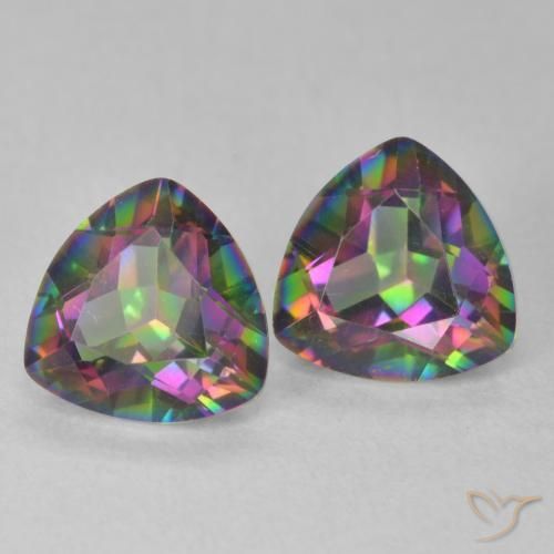 Gemas de Cuarzo Místico Multicolor natural de 2.29 ct, Trillón, VVS