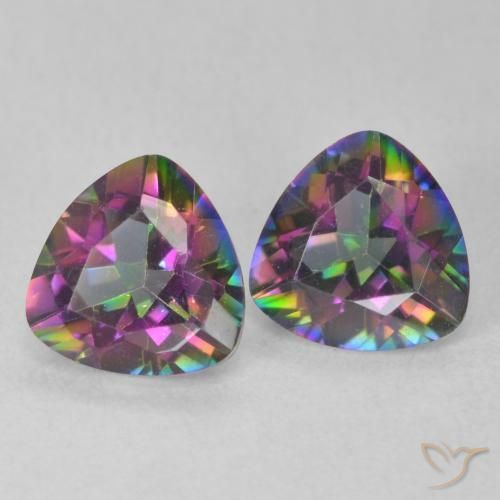 Gemas de Cuarzo Místico Multicolor natural de 1.32 ct, Trillón, VVS