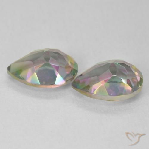 Gemas de Cuarzo Místico Multicolor natural de 2.16 ct, En forma de pera, VVS