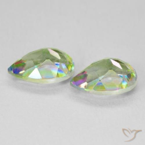 Gemas de Cuarzo Místico Multicolor natural de 2.19 ct, En forma de pera, VVS