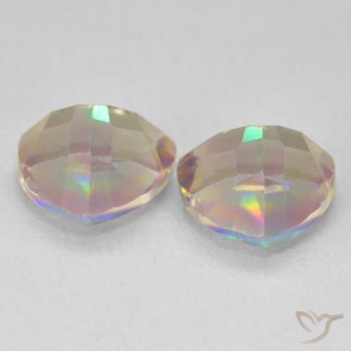 Gemas de Cuarzo Místico Multicolor natural de 2.27 ct, Trillón, VVS