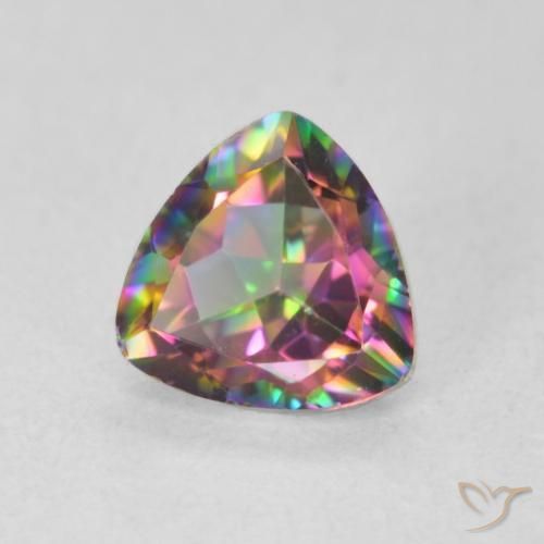 Cuarzo Místico Multicolor natural de 0.70 ct, Trillón, VS