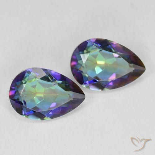 Gemas de Cuarzo Místico Multicolor natural de 3.31 ct, En forma de pera, VVS-VS