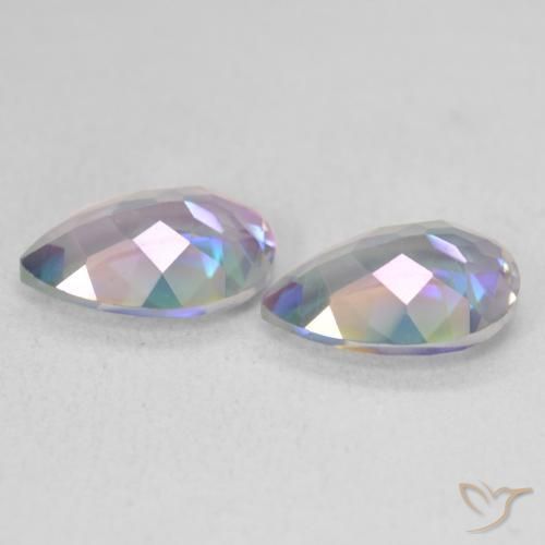 Gemas de Cuarzo Místico Multicolor natural de 3.31 ct, En forma de pera, VVS-VS