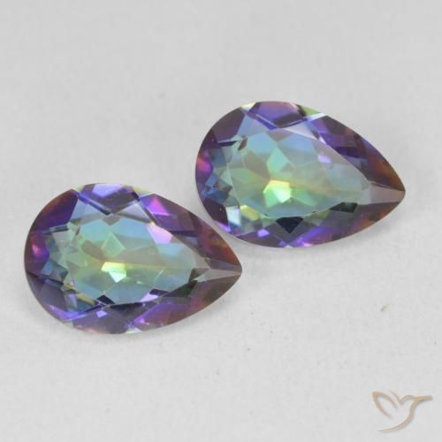 Gemas de Cuarzo Místico Multicolor natural de 3.42 ct, En forma de pera, VVS-VS