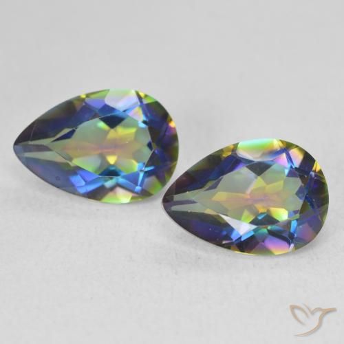 3.72ctw Natural Multicolor Cuarzo Místico, En forma de pera, VVS-VS