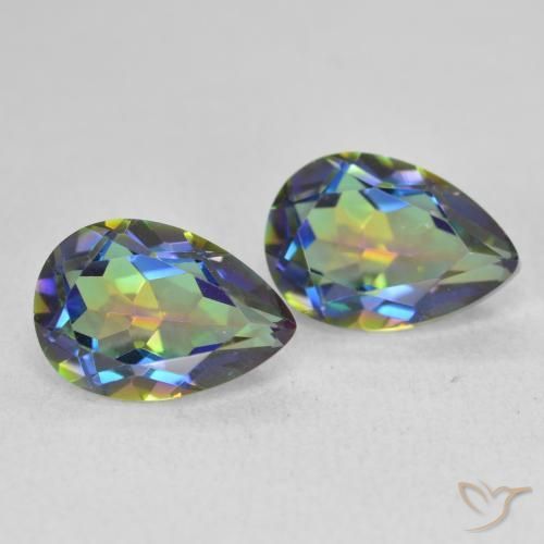 Gemas de Cuarzo Místico Multicolor natural de 3.76 ct, En forma de pera, VVS-VS